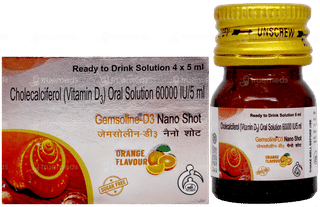 Gemsoline D3 Nano Shot Orange Flavour Sugar Free Solution 5Ml