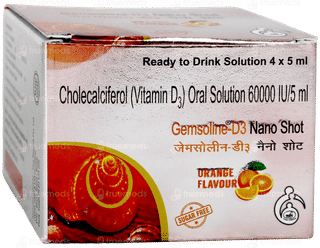 Gemsoline D3 Nano Shot Orange Flavour Sugar Free Solution 5Ml