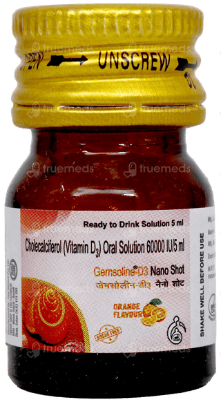 Gemsoline D3 Nano Shot Orange Flavour Sugar Free Solution 5Ml