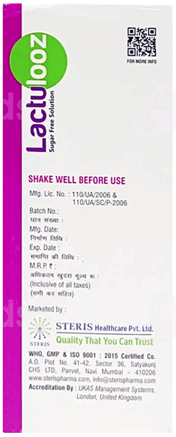 Lactulooz Sugar Free Solution 100Ml