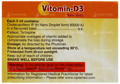 Vitomin D3 Nano Shots Sugar Free Solution 5Ml