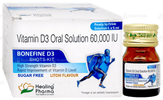 Bonefine D3 Shots Kit Litchi Flavour Sugar Free Solution 5Ml