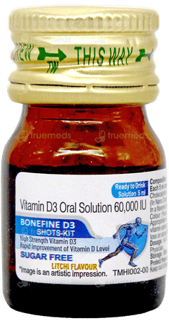 Bonefine D3 Shots Kit Litchi Flavour Sugar Free Solution 5Ml Bonefine D3 Shots Kit Litchi Flavour Sugar Free Solution 5Ml
