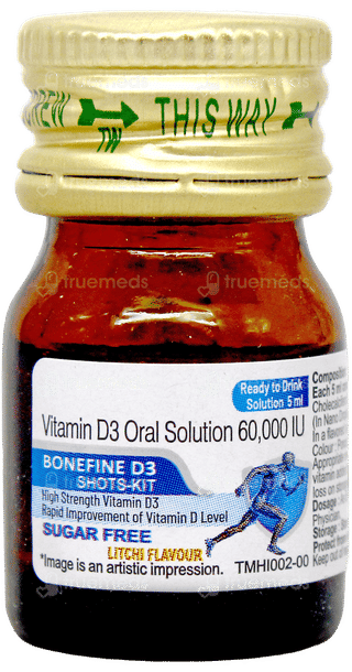 Bonefine D3 Shots Kit Litchi Flavour Sugar Free Solution 5Ml