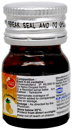 Klm D3 Nano Shot Pineneapple Flavour Sugar Free Solution 5Ml