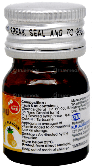 Klm D3 Nano Shot Pineneapple Flavour Sugar Free Solution 5Ml