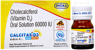 Calcitas D3 Nano Shot Mixed Fruit Flavour Sugar Free Solution 5Ml