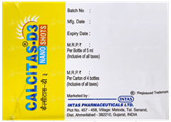 Calcitas D3 Nano Shot Mixed Fruit Flavour Sugar Free Solution 5Ml