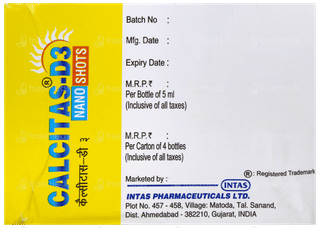 Calcitas D3 Nano Shot Mixed Fruit Flavour Sugar Free Solution 5Ml