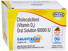 Calcitas D3 Nano Shot Mixed Fruit Flavour Sugar Free Solution 5Ml