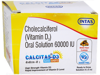 Calcitas D3 Nano Shot Mixed Fruit Flavour Sugar Free Solution 5Ml