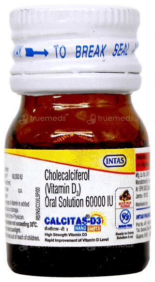 Calcitas D3 Nano Shot Mixed Fruit Flavour Sugar Free Solution 5Ml