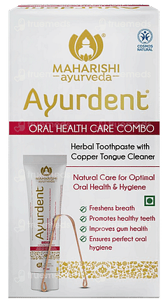 Maharishi Ayurveda Ayurdent Classic Herbal Toothpaste 75ml With Copper Tongue Cleaner Combipack 1