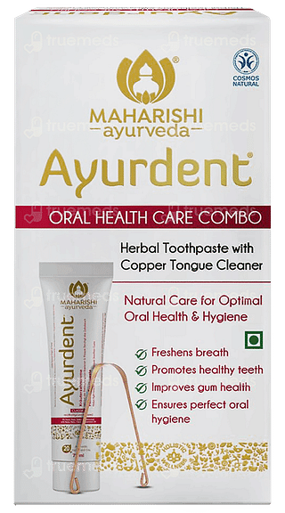 Maharishi Ayurveda Ayurdent Classic Herbal Toothpaste 75ml With Copper Tongue Cleaner Combipack 1