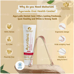 Maharishi Ayurveda Ayurdent Classic Herbal Toothpaste 75ml With Copper Tongue Cleaner Combipack 1