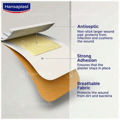 Hansaplast Jumbo Antiseptic Larger Wound Pad Strips 10