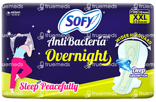 Sofy Antibacteria Overnight Xxl Sanitary Pads Packet Of 10