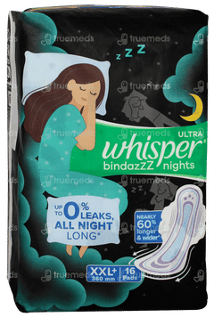 Whisper Bindazzz Nights Xxl+ Sanitary Pads 16