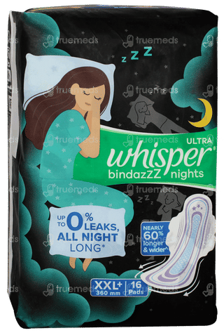 Whisper Bindazzz Nights Xxl+ Sanitary Pads 16