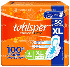 Whisper Choice Ultra Sanitary Pads Xl 6 Pads