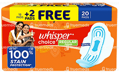 Whisper Choice 230mm Regular Wings  Sanitary Pads 18+2
