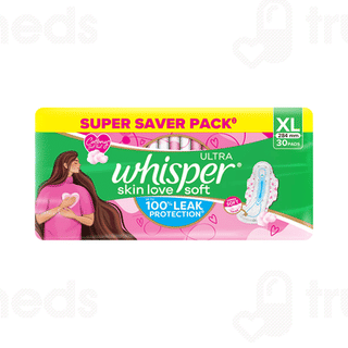 Whisper Ultra Soft Xl Sanitary Pads 30