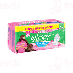 Whisper Ultra Soft Xl Sanitary Pads 30