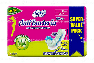 Sofy Antibacteria 99.9% Sanitary Pads Extra Long Super Saver Pack 48 Pad