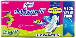 Sofy Antibacteria 99.9% Sanitary Pads Ultra Slim Super Xl+ 44 Pad