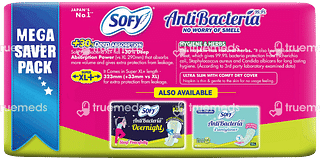 Sofy Antibacteria 99.9% Sanitary Pads Ultra Slim Super Xl+ 44 Pad