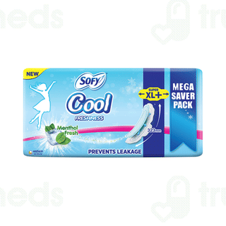 Sofy Cool Freshness New Menthol Fresh Ultra Slim Super Xl+ Sanitary Pad 44