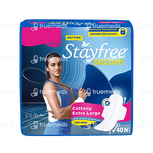 Stayfree Secure Cottony Extra Large With Wings Sanitary Pads 40