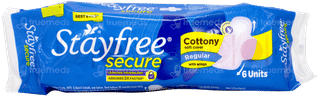 Stayfree Secure Cottony Soft Cover Regular With Wings Sanitary Pads 6