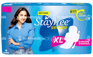 Stayfree Secure Cottony With Wings Xl 18 Sanitary Pad