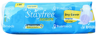 Stayfree Secure Dry Cover Regular With Wings Sanitary Pad 6