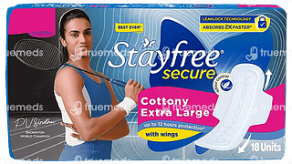 Stayfree Secure Dry Cover With Wings Xl 18 Sanitary Pad