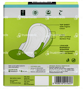 Pee Safe Biodegradable Sanitary Pads Overnight Pack Of 10