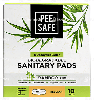 Pee Safe Biodegradable Sanitary Pads Regular Pack Of 10