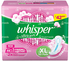 Whisper Ultra Soft Wings  Xl+ Sanitary Pads 50