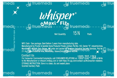 Whisper Maxi Fit Regular Sanitary Pads 15 Whisper Maxi Fit Regular Sanitary Pads 15