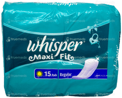 Whisper Maxi Fit Regular Sanitary Pads 15 Whisper Maxi Fit Regular Sanitary Pads 15