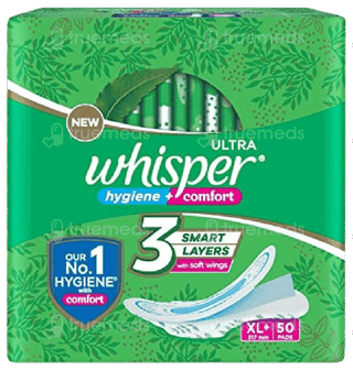 Whisper Ultra New Hygiene + Comfort Xl+ Sanitary Pads 50