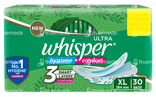 Whisper Ultra Clean Hygiene Comfort Xl Sanitary Pads 30