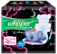 Whisper Bindazzz Nights Koala Soft Xxl+sanitary Pads 10