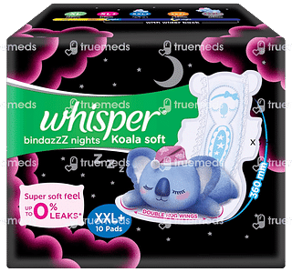 Whisper Bindazzz Nights Koala Soft Xxl+ Pads 10