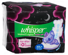 Whisper Bindazzz Nights Koala Soft Xxl+Sanitary Pads 10