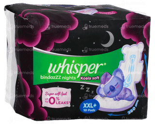 Whisper Bindazzz Nights Koala Soft Xxl+Sanitary Pads 10