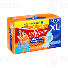 Whisper Choice Xl Pads Mega Pack 36 Pads Whisper Choice Xl Pads Mega Pack 36 Pads