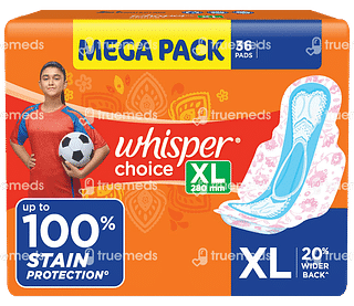 Whisper Choice Xl Pads Mega Pack 36 Pads