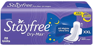 Stayfree Dry Max All Night Ultra Dry Xxl Sanitary Pads 28